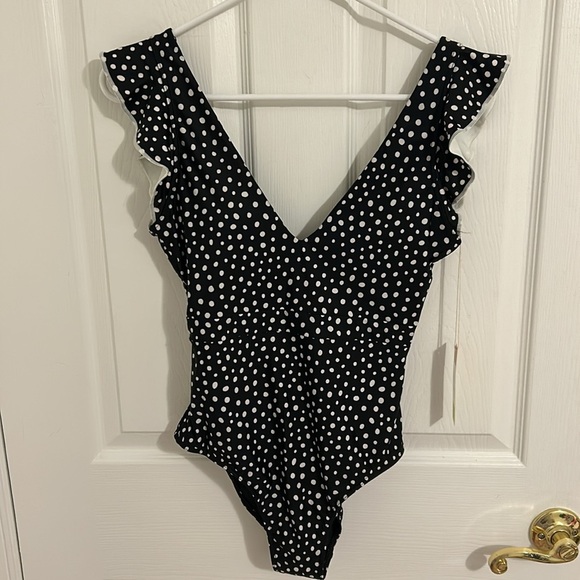 Summersalt Ruffle Backflip Polka Dot V Neck One Piece Swimsuit NWT Size 4 - Picture 6 of 11